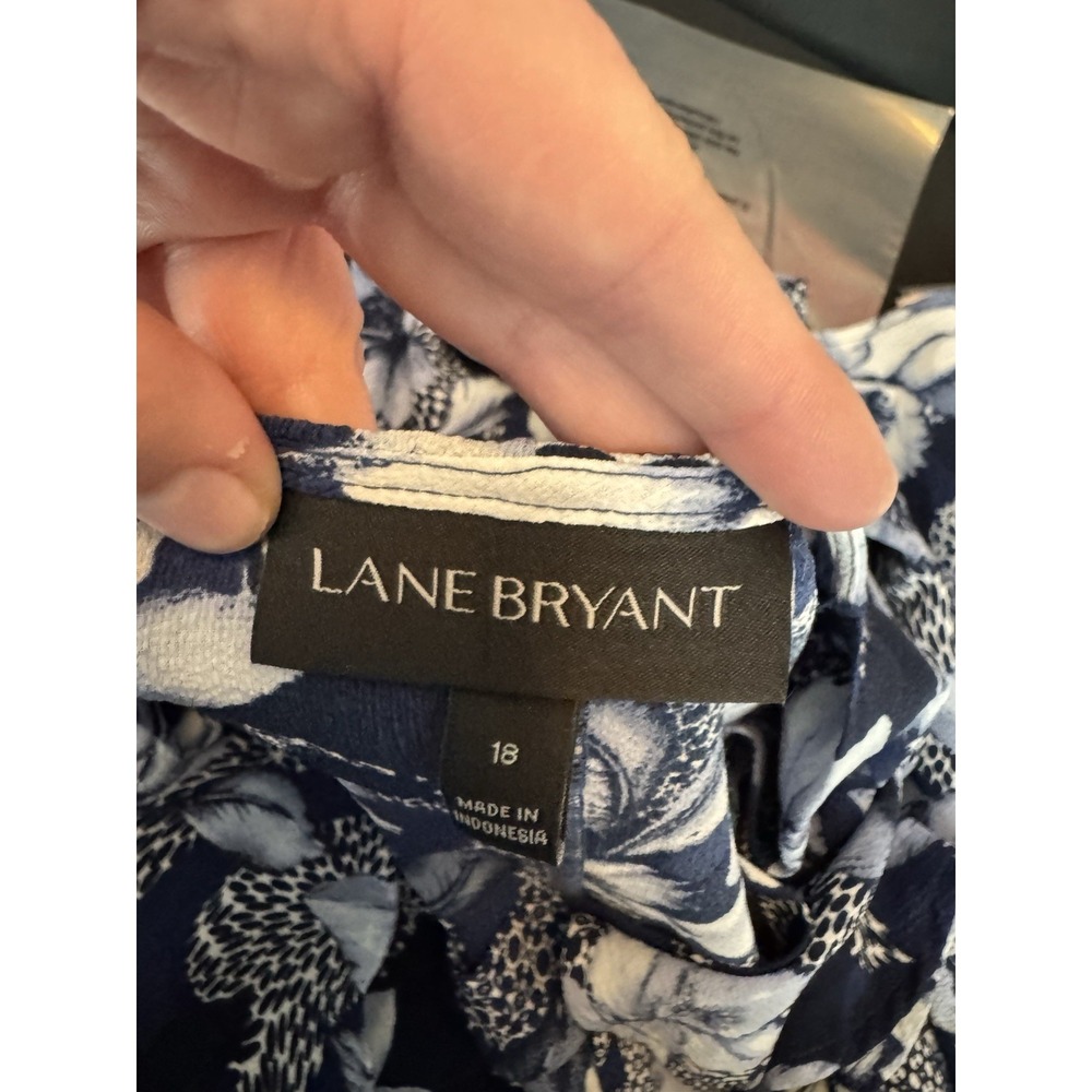 Lane Bryant Baby Doll Faux Wrap Flutter Blouse Top Plus Ruffle Sleeve Fairy 18 - Picture 8 of 9